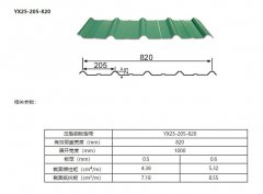 YX25-205-820型彩钢压型板