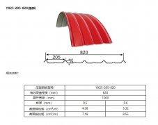 YX25-205-820拱型彩钢压型板